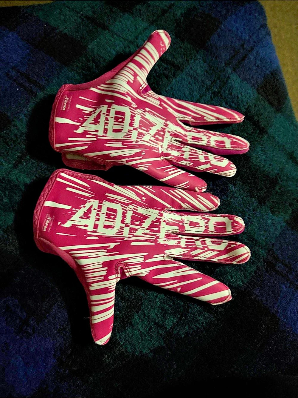 adidas Adizero Football Receiver Gloves Pink & White